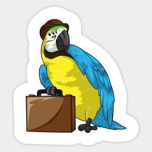 Parrot Businessman Briefcase Sticker